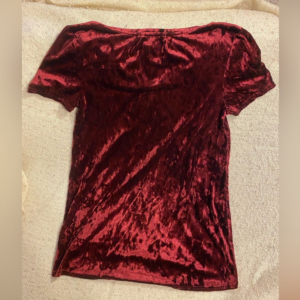 Bordeaux red velvet legging shirt - Picture 2 of 5